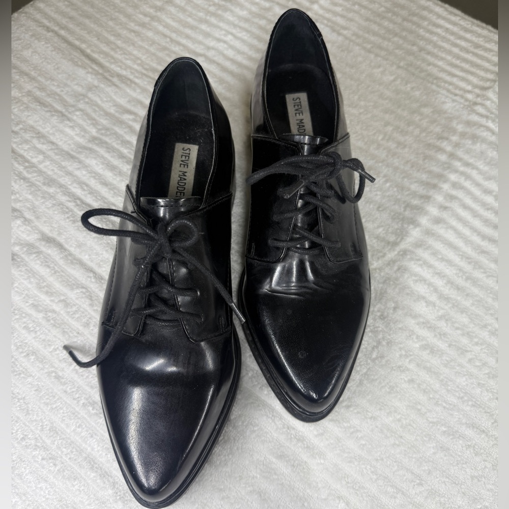 Steve Madden Women Oxfords Casual Pointy Toe Low Heel Lace Ups